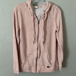 Women’s Roxy Hooded Full Zip Sweatshirt, Large, Light Coral Pink
